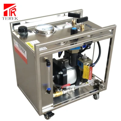 Marca Terek, bomba de prueba de presión de agua impulsada por aire de alta presión, manguera de tubo, prueba hidráulica, prueba de presión de líquido